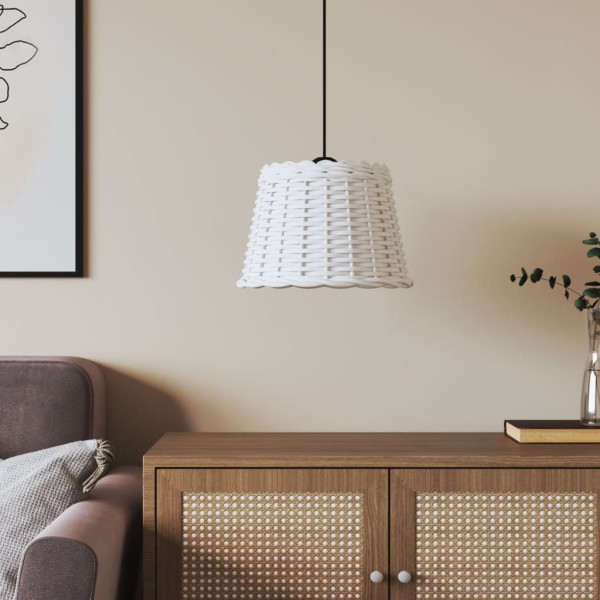 Pantalla para lámpara de techo mimbre blanco Ø30x20 cm D