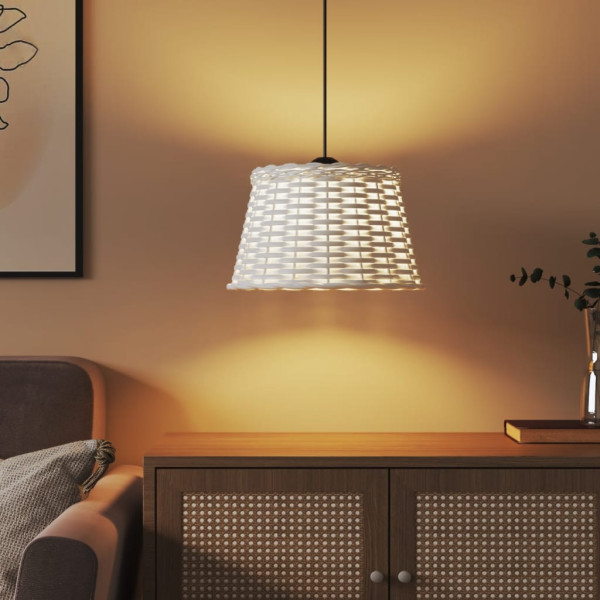 Pantalla para lámpara de techo mimbre blanco Ø38x23 cm M 3