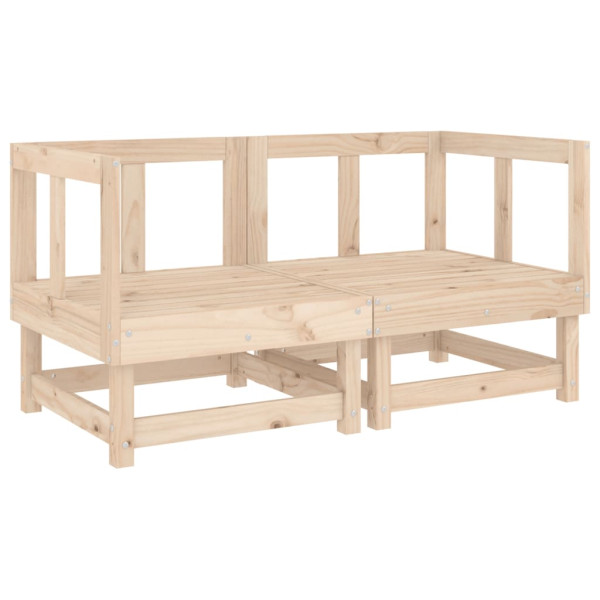 Sofás de canto com almofadões 2 pcs madeira de pinho maciça M 3