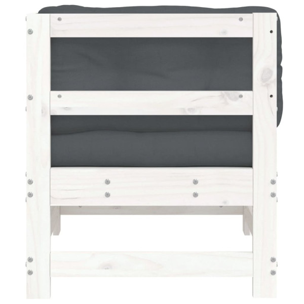 Sofá esquinero con cojines madera maciza de pino blanco M 4