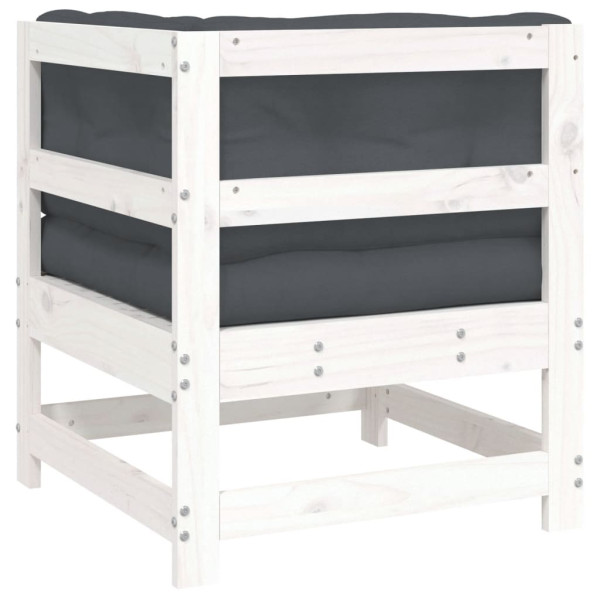 Sofá de canto com almofadões pinho maciço branco M 5