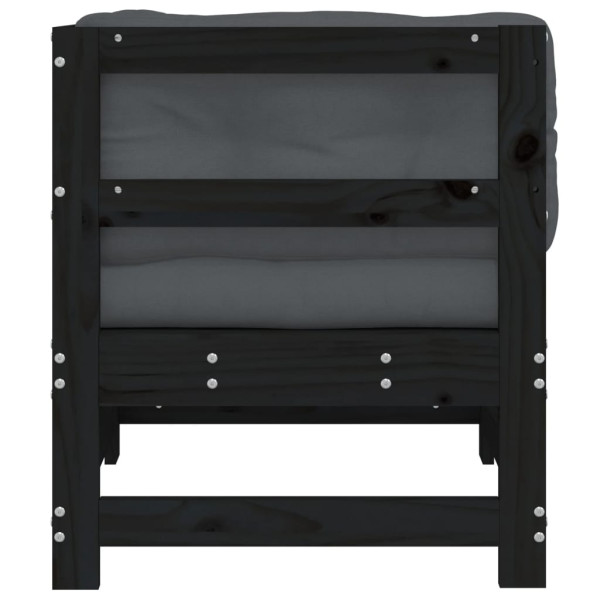 Sofá esquinero con cojines madera maciza de pino negro M 4