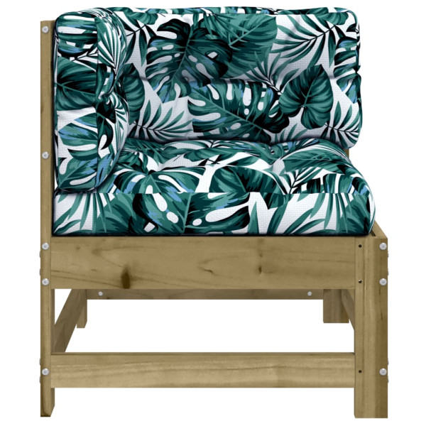 Sofá esquinero con cojines madera de pino impregnada M 3