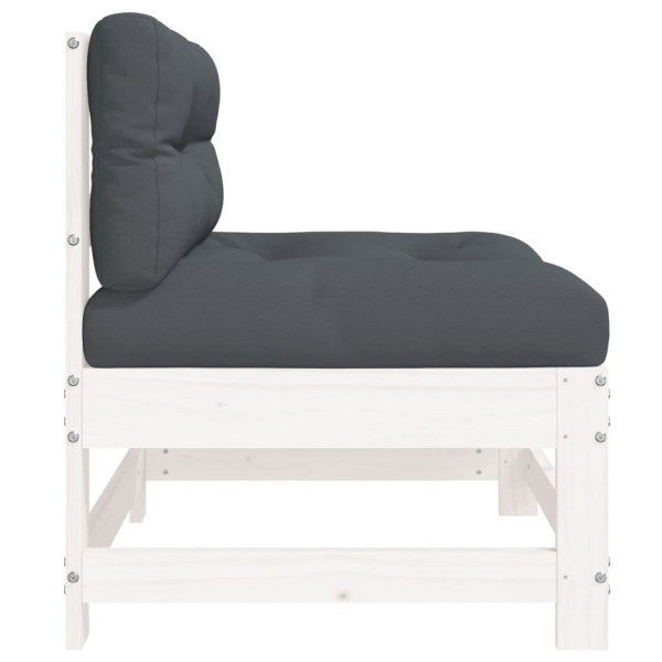 Sofá central con cojines madera maciza de pino blanco M 4