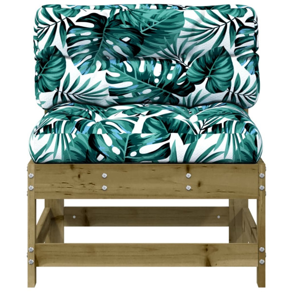 Sofá de centro com almofadões madeira de pinho impregnada M 3