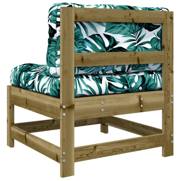 Sofá de centro com almofadões madeira de pinho impregnada M 5