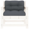 Sillones de jardín con cojines 2 uds madera maciza pino blanco 4