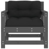 Sillones de jardín con cojines 2 uds madera maciza de pino gris 4