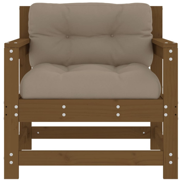 Sillones de jardín cojines 2 uds madera maciza pino marrón miel M 4