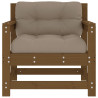 Sillones de jardín cojines 2 uds madera maciza pino marrón miel 4