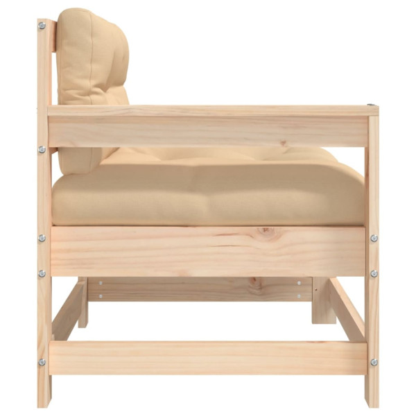 Sillón de jardín con cojines madera maciza de pino M 4