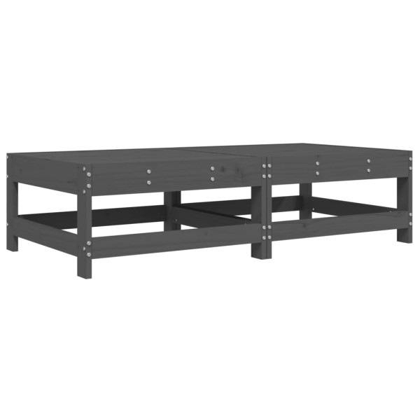 Apoios de pés p/ jardim c/ almofadões 2 pcs pinho maciço cinza M 3