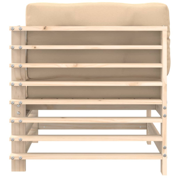 Sofá esquinero con cojines madera maciza de pino M 4