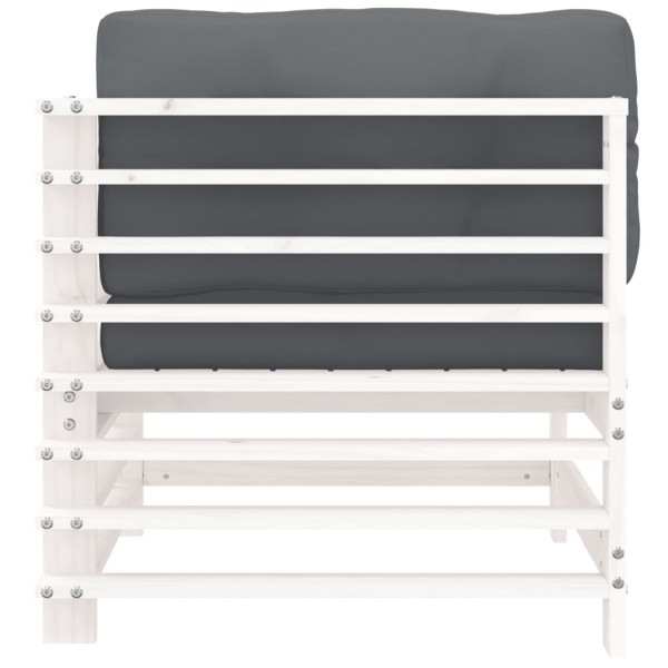 Sofá esquinero con cojines madera maciza de pino blanco M 4