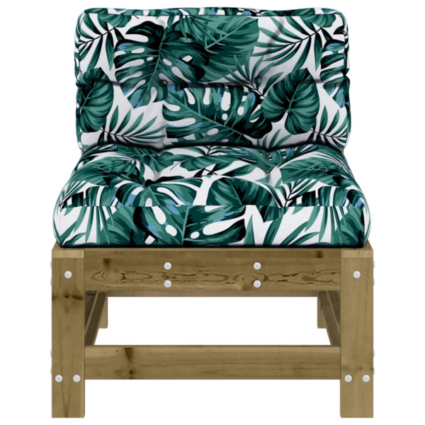 Sofá central con cojines madera de pino impregnada M 3