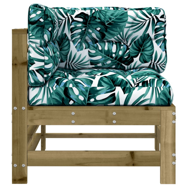 Sofás de canto com almofadões 2 pcs pinho impregnado M 5