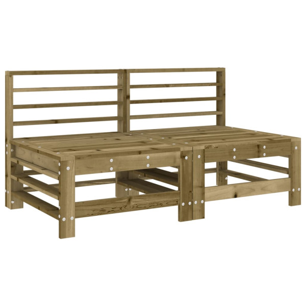 Sofás de centro com almofadões 2 pcs pinho impregnado M 3