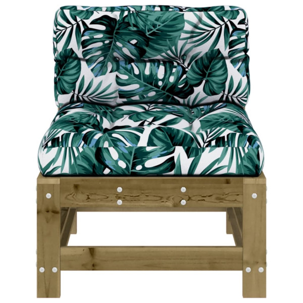 Sofás centrales con cojines 2 uds madera de pino impregnada M 5