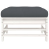 Apoios de pés p/ jardim c/ almofadões 2 pcs pinho maciço branco 5