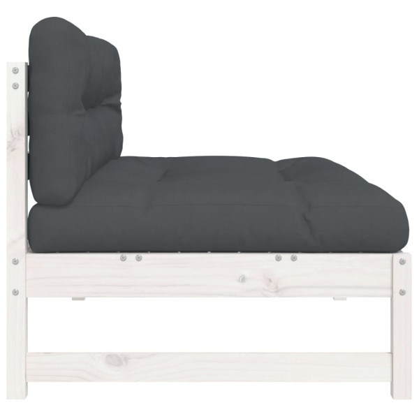 Sofá de centro 120x80 cm madeira de pinho maciça branco M 5