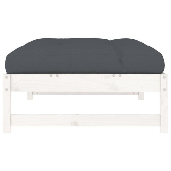 Apoio de pés para jardim 120x80 cm pinho maciço branco M 5