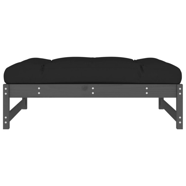 Apoio de pés para jardim 120x80 cm pinho maciço cinzento M 4