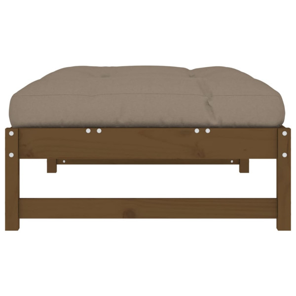 Taburete de jardín madera maciza de pino marrón miel 120x80 cm M 5