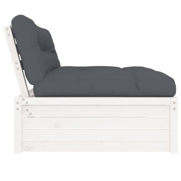 Sofá central madera maciza de pino blanco 120x80 cm M 4