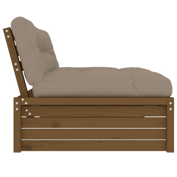 Sofá central madera maciza de pino marrón miel 120x80 cm M 4