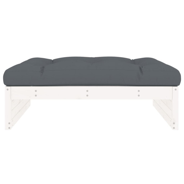 Apoio de pés para jardim 120x80 cm pinho maciço branco M 3