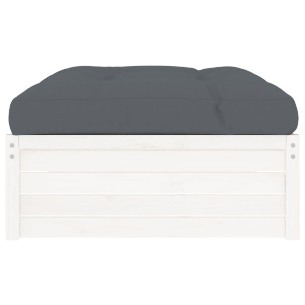 Apoio de pés para jardim 120x80 cm pinho maciço branco M 4