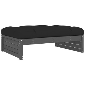 Apoio de pés para jardim 120x80 cm pinho maciço cinzento H