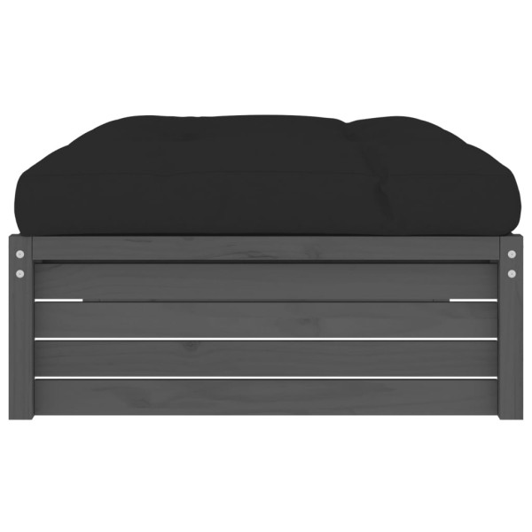 Apoio de pés para jardim 120x80 cm pinho maciço cinzento M 4