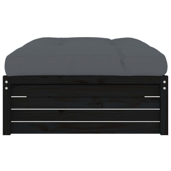 Apoio de pés para jardim 120x80 cm pinho maciço preto M 4