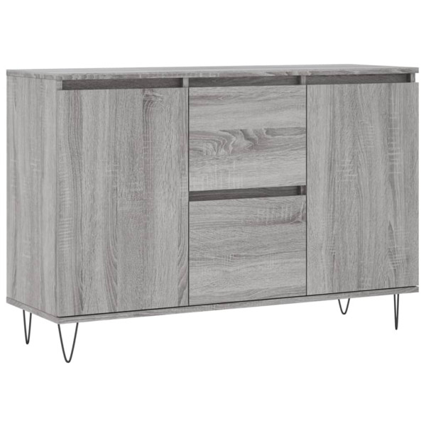 Aparador de madera de ingeniería gris Sonoma 104x35x70 cm M 2