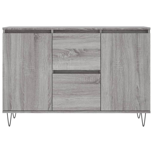 Aparador de madera de ingeniería gris Sonoma 104x35x70 cm M 5
