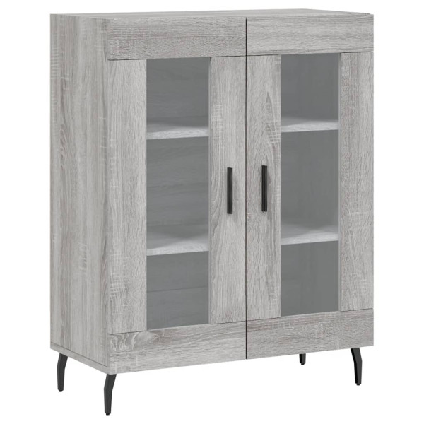 Aparador de madera de ingeniería gris Sonoma 69.5x34x90 cm M 2