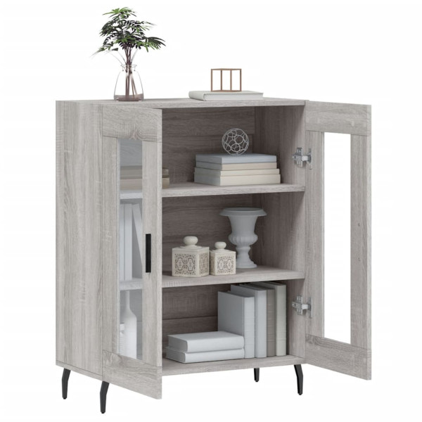 Aparador de madera de ingeniería gris Sonoma 69.5x34x90 cm M 4