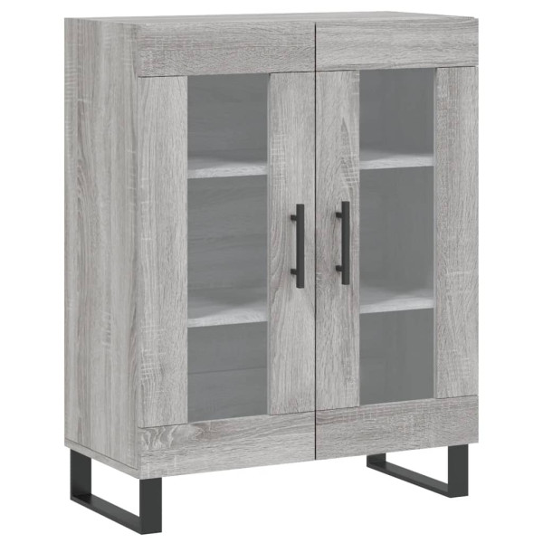 Aparador de madera de ingeniería gris Sonoma 69.5x34x90 cm M 2