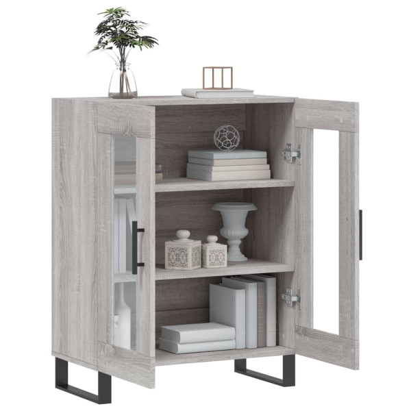 Aparador de madera de ingeniería gris Sonoma 69.5x34x90 cm M 4