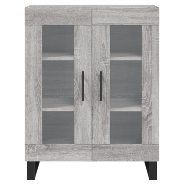 Aparador de madera de ingeniería gris Sonoma 69.5x34x90 cm M 5