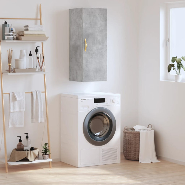 Armario de pared gris hormigón 34.5x34x90 cm D