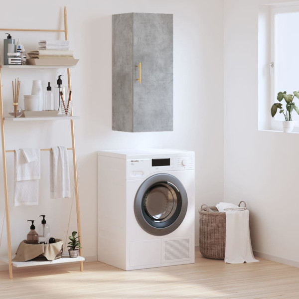 Armario de pared gris hormigón 34.5x34x90 cm D