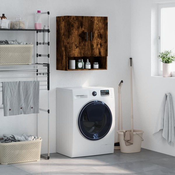 Armario de pared madera de ingeniería roble ahumado 60x31x70 cm D