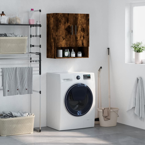 Armario de pared madera de ingeniería roble ahumado 60x31x70 cm D