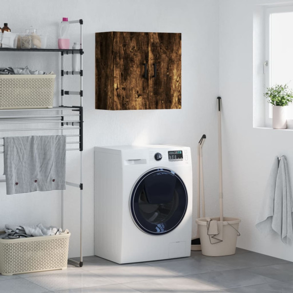 Armario de pared madera de ingeniería roble ahumado 60x31x60 cm D