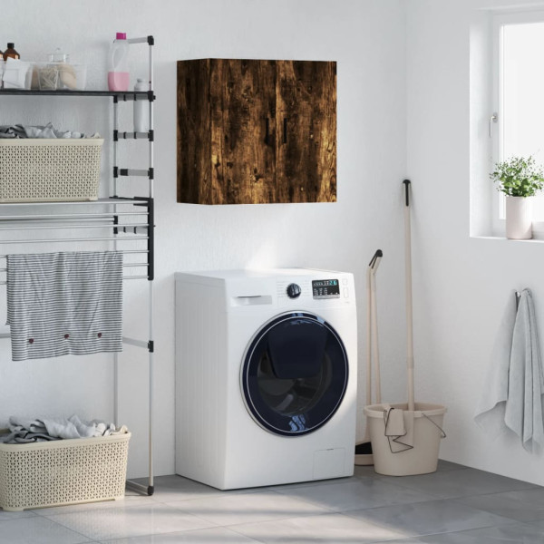 Armario de pared madera de ingeniería roble ahumado 60x31x60 cm D