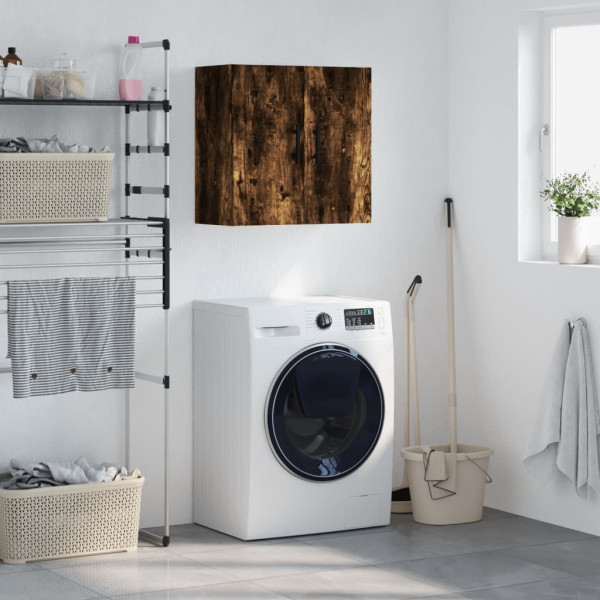 Armario de pared madera de ingeniería roble ahumado 60x31x60 cm D