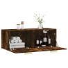 Armario de pared madera ingeniería roble ahumado 100x36.5x35 cm 4