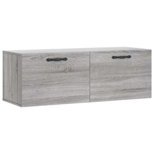 Armario de pared madera ingeniería gris Sonoma 100x36.5x35 cm M 2